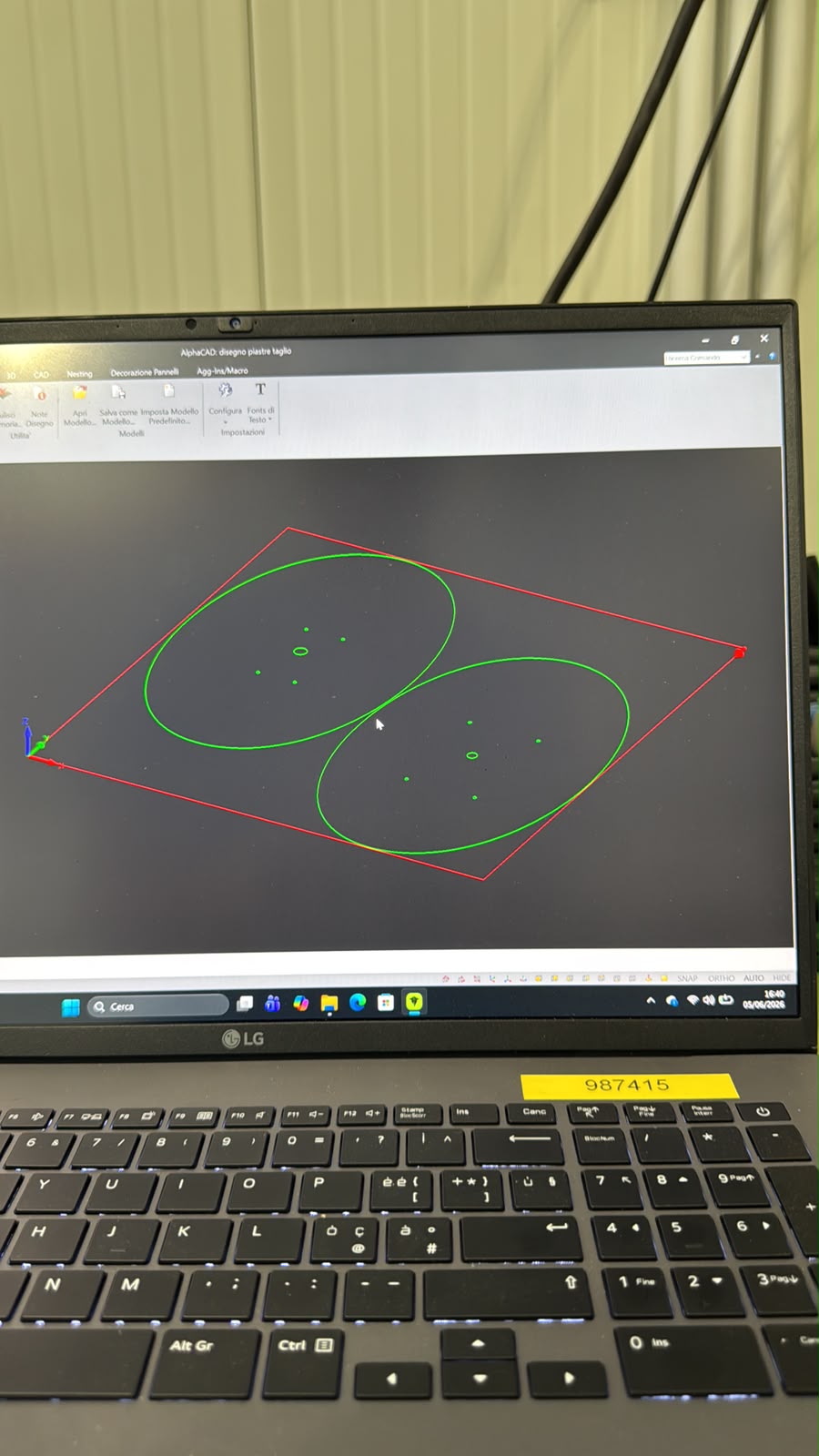 Disegno CAD pronto per il taglio laser
